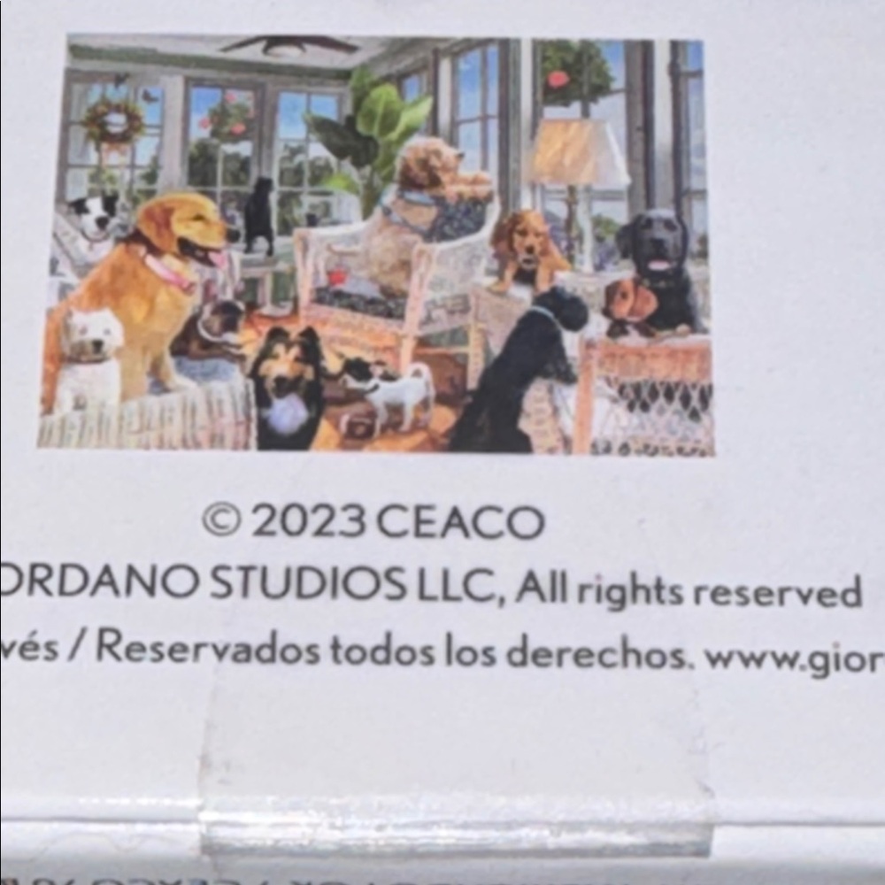 Puzzle Ceaco Jigsaw Puzzle Sunroom Pups by Greg Giordano 550 pc NEW sealed 24x18 - Picture 8 of 12